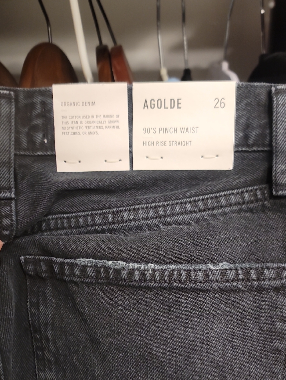 Agolde Vintage BLACK High-Rise Straight Jeans